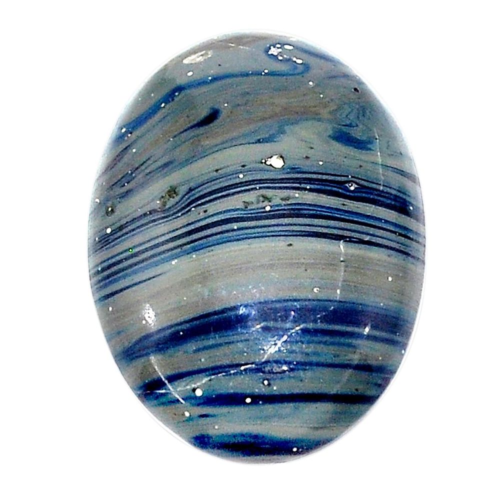 Natural 16.30cts swedish slag blue cabochon 24x17 mm oval loose gemstone s24139