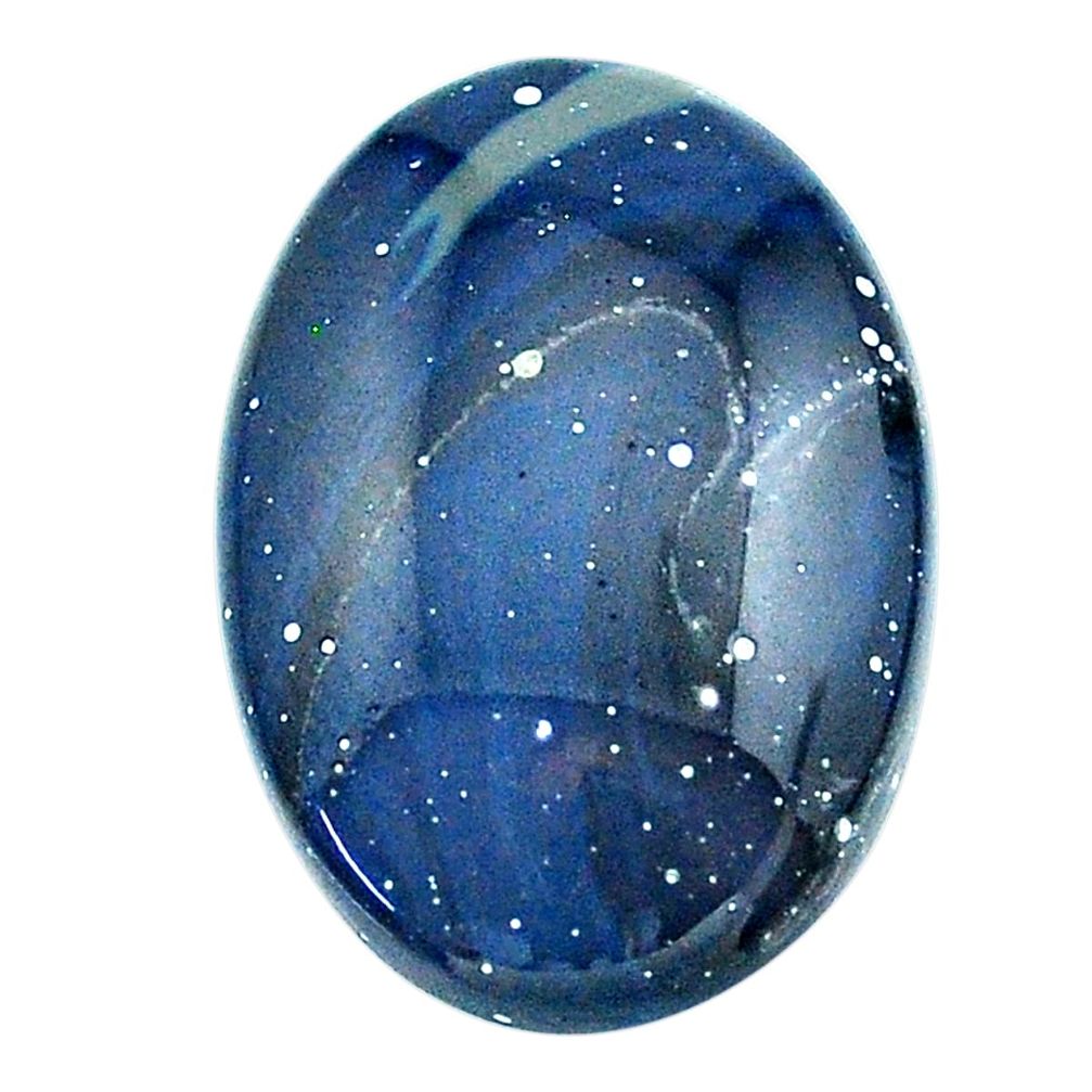 Natural 18.45cts swedish slag blue cabochon 24x17 mm oval loose gemstone s24142