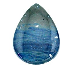 Natural 15.35cts swedish slag blue cabochon 24x17 mm pear loose gemstone s24146