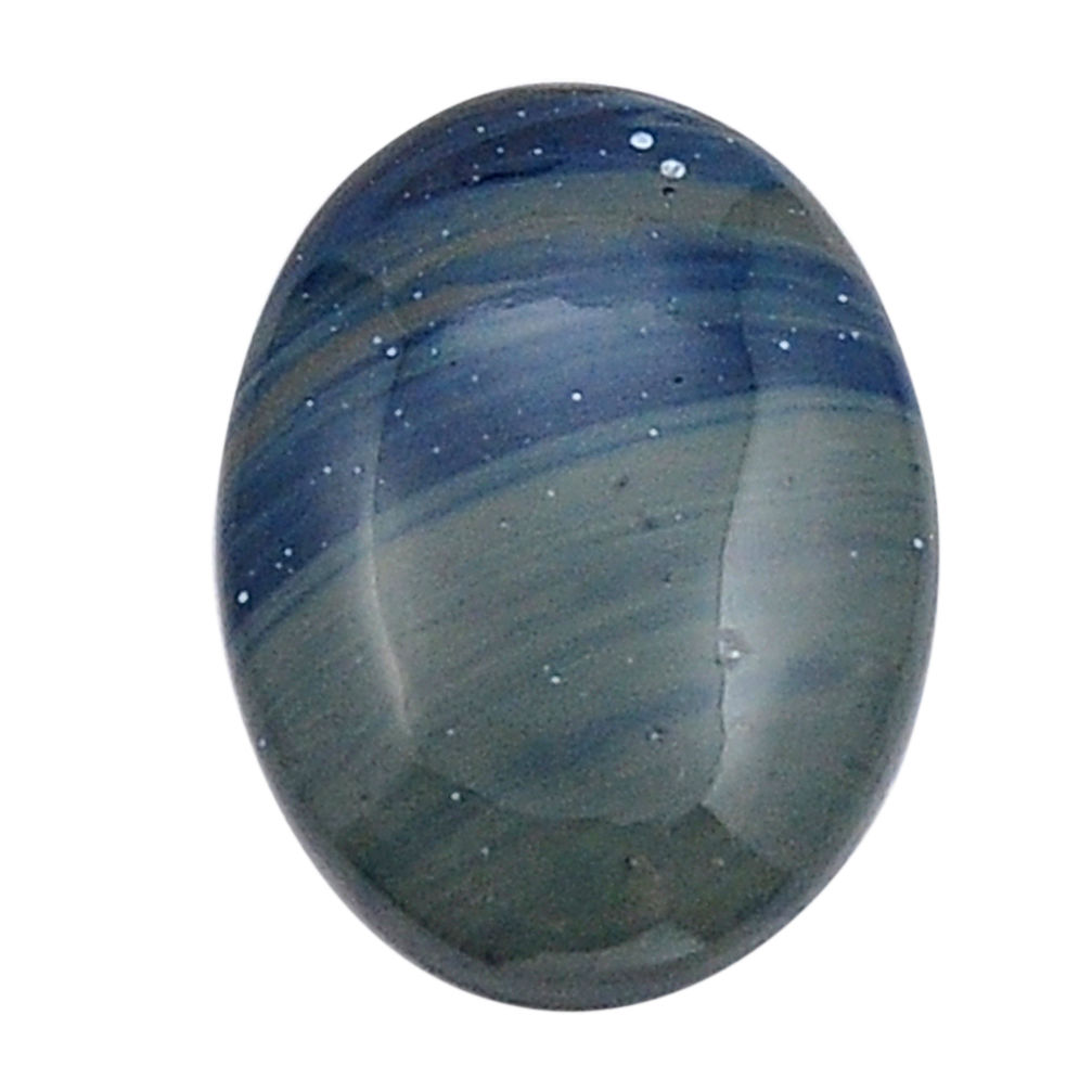 Natural 21.30cts swedish slag blue cabochon 26x18 mm oval loose gemstone s29909