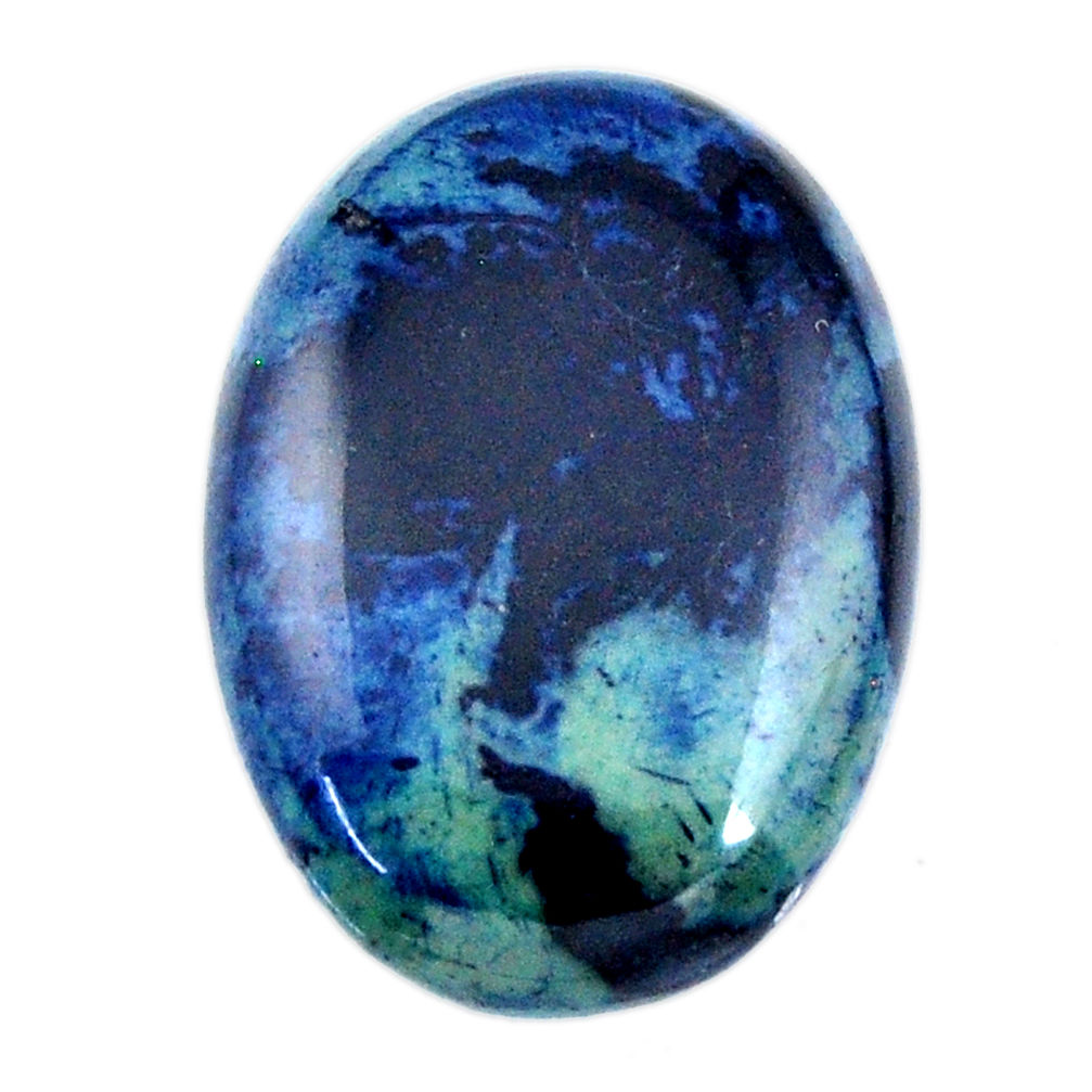Natural 22.35cts swedish slag blue cabochon 26x18.5mm oval loose gemstone s19276