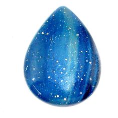 Natural 22.20cts swedish slag blue cabochon 28x20 mm pear loose gemstone s24135