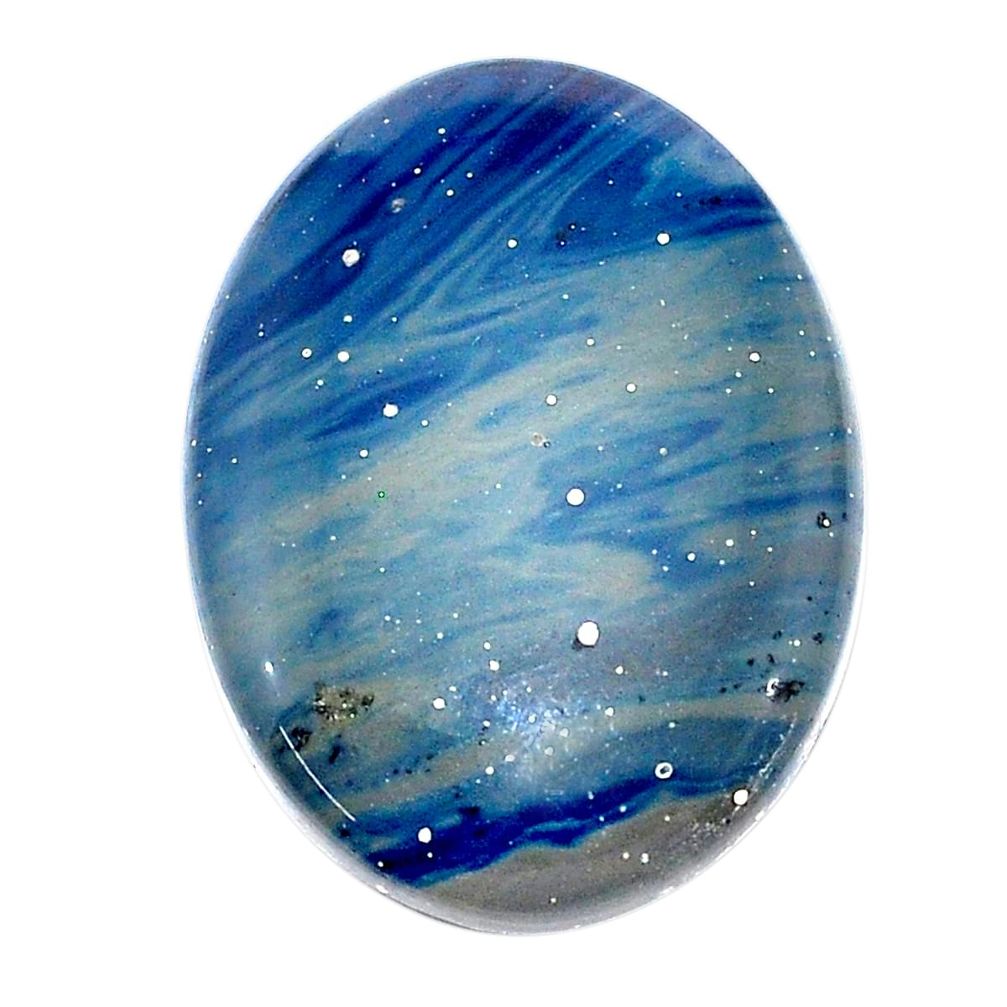 Natural 24.15cts swedish slag blue cabochon 28x21 mm oval loose gemstone s24134