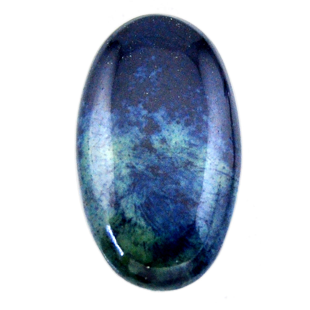 Natural 23.15cts swedish slag blue cabochon 30x17 mm oval loose gemstone s19298