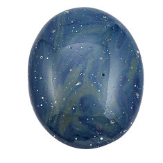 Natural 36.30cts swedish slag blue cabochon 31x23 mm oval loose gemstone s29908