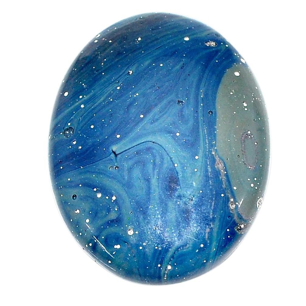 Natural 38.45cts swedish slag blue cabochon 34x25 mm oval loose gemstone s24105