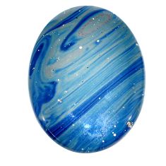 Natural 50.15cts swedish slag blue cabochon 40x30 mm oval loose gemstone s24119