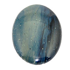 Natural 44.40cts swedish slag blue cabochon 41x29 mm oval loose gemstone s30029