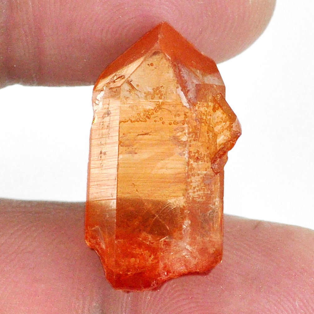 Natural 21.20cts tangerine lemurian quartz 22.5x11mm fancy loose gemstone s20044