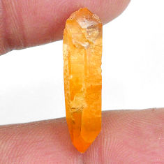 Natural 11.30cts tangerine lemurian quartz 25x7 mm fancy loose gemstone s20053