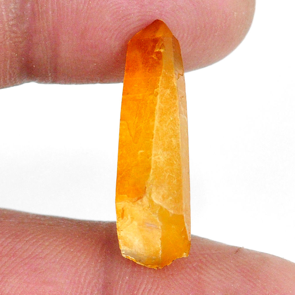 Natural 11.30cts tangerine lemurian quartz 25x7 mm fancy loose gemstone s20055