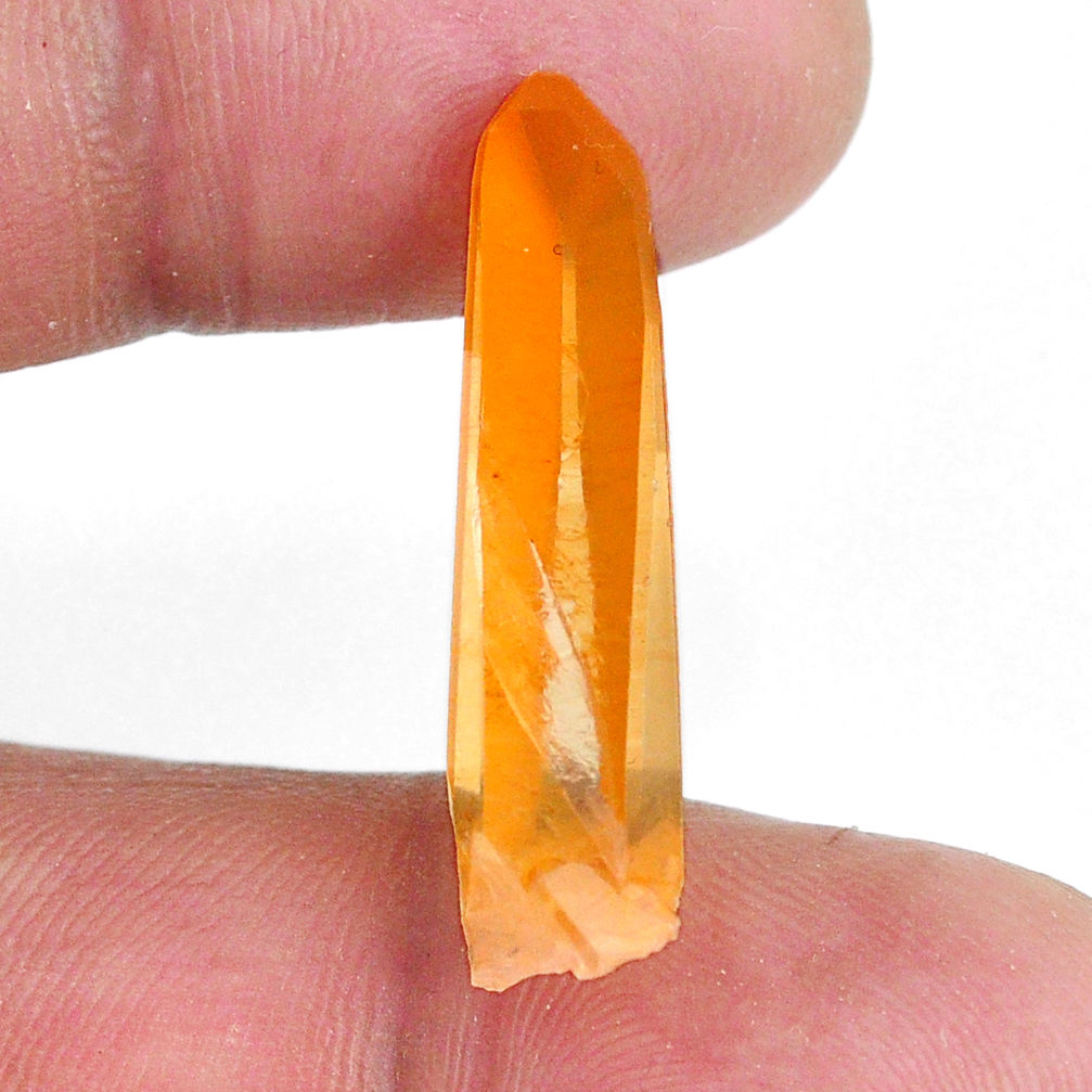 Natural 12.05cts tangerine lemurian quartz 28x8 mm fancy loose gemstone s20056