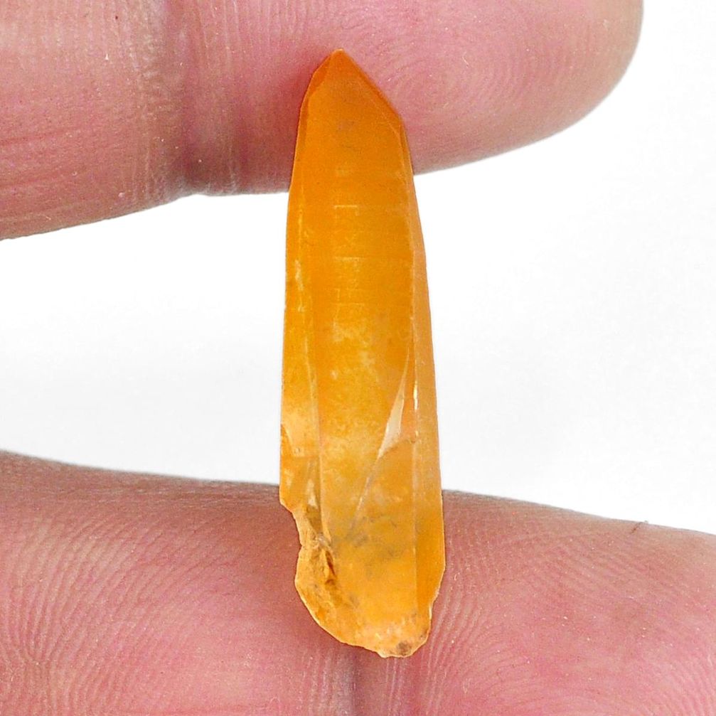 Natural 13.15cts tangerine lemurian quartz 29x8 mm fancy loose gemstone s20058