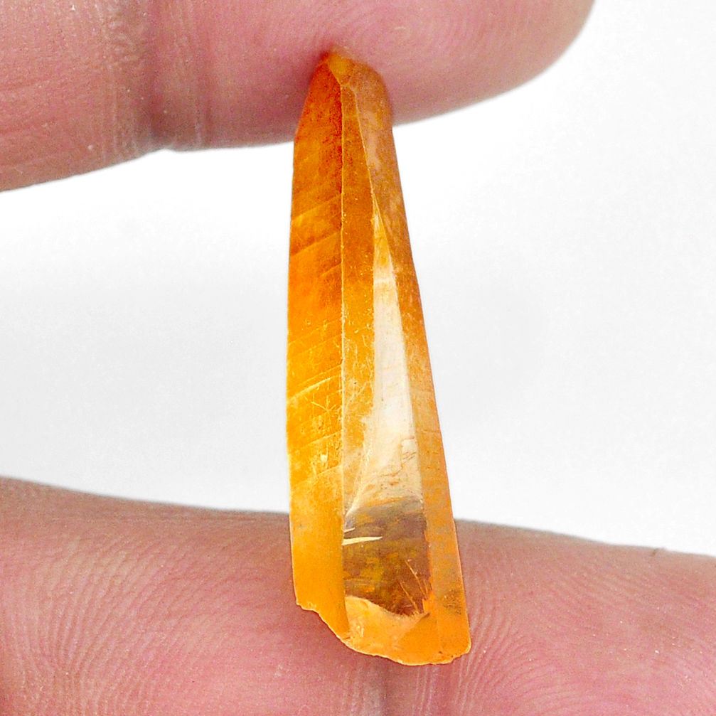 Natural 11.25cts tangerine lemurian quartz 31x7.5 mm fancy loose gemstone s20052