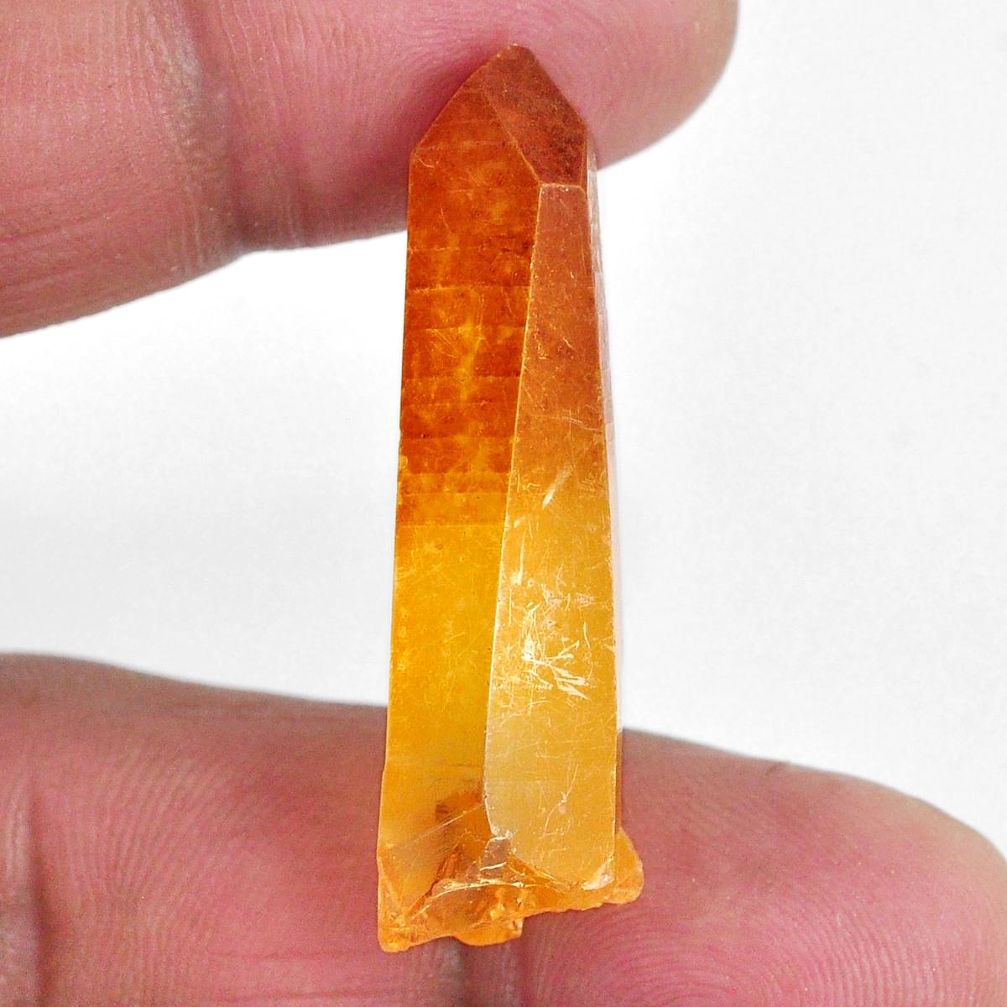 Natural 33.15cts tangerine lemurian quartz 38x10 mm fancy loose gemstone s20043