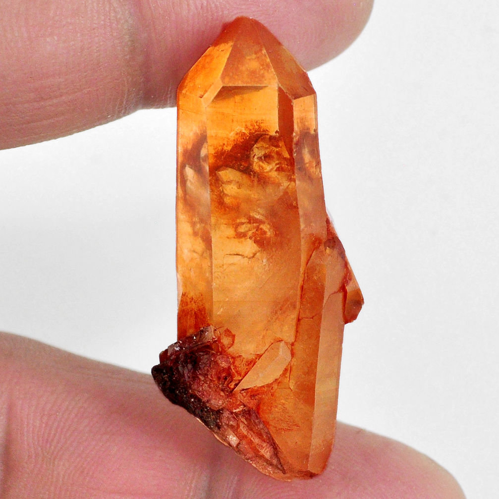 Natural 57.15cts tangerine lemurian quartz 42x17 mm fancy loose gemstone s20042