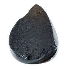 Natural 15.10cts tektite black cabochon 22.5x17 mm pear loose gemstone s22039