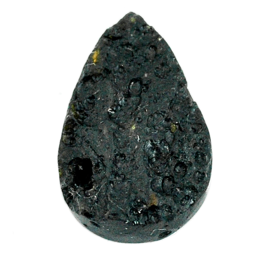 Natural 15.10cts tektite black cabochon 25x15.5 mm pear loose gemstone s22053