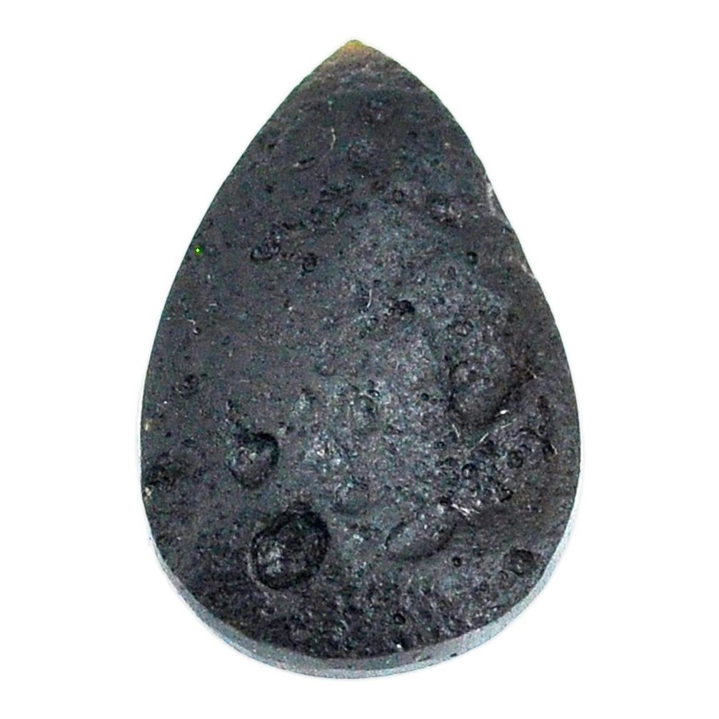 Natural 16.30cts tektite black cabochon 26.5x16 mm pear loose gemstone s22033