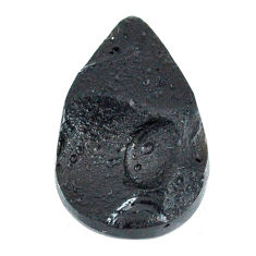 Natural 15.10cts tektite black cabochon 26x16 mm pear loose gemstone s22037
