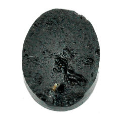 Natural 26.30cts tektite black cabochon 26x18.5 mm oval loose gemstone s22042