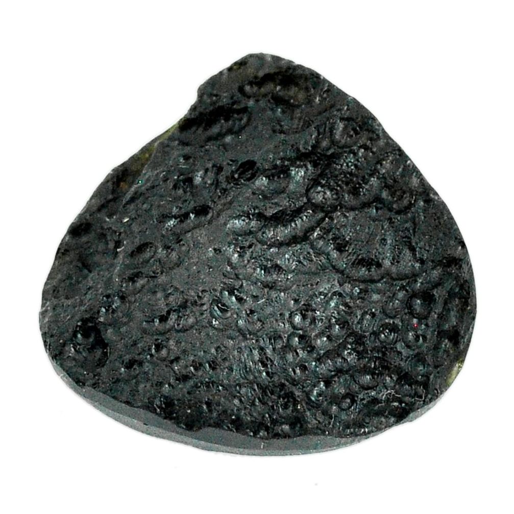 Natural 31.30cts tektite black cabochon 27.5x27 mm heart loose gemstone s22051