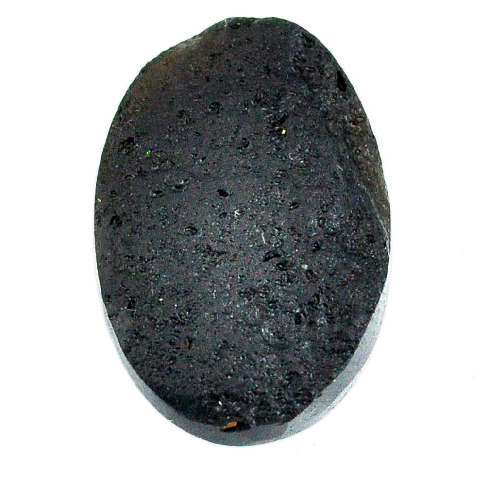 Natural 21.35cts tektite black cabochon 28.5x18 mm oval loose gemstone s22023