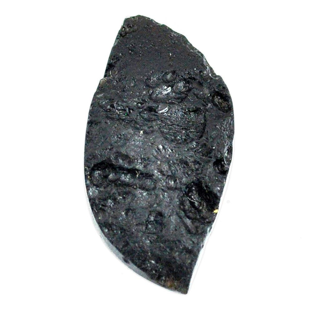 Natural 27.35cts tektite black cabochon 36x17 mm fancy loose gemstone s22029