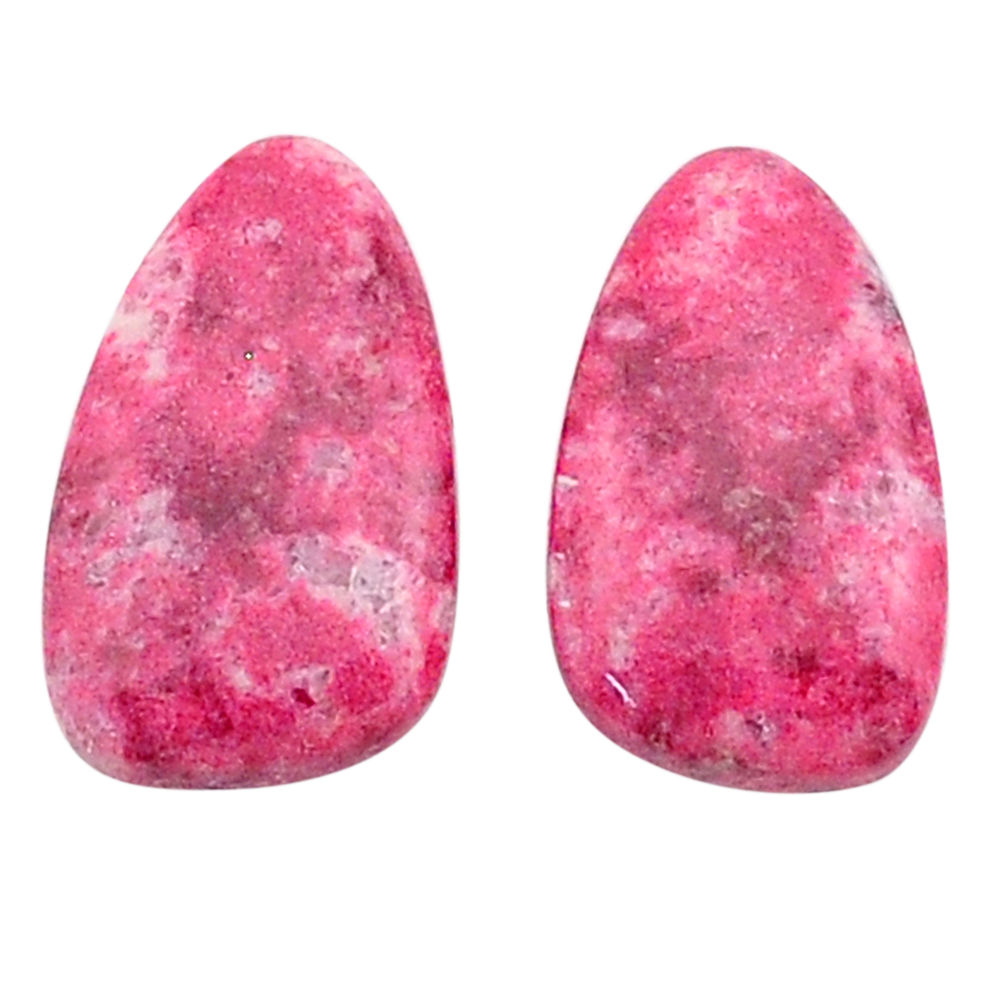 Natural 15.15cts thulite pink cabochon 18x11 mm fancy pair loose gemstone s25159