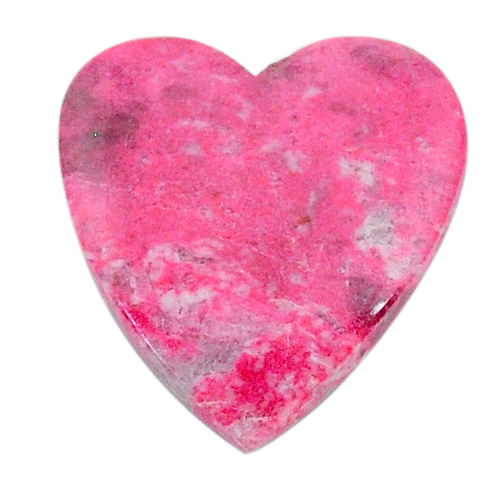 Natural 13.40cts thulite pink cabochon 21x19 mm heart loose gemstone s24828
