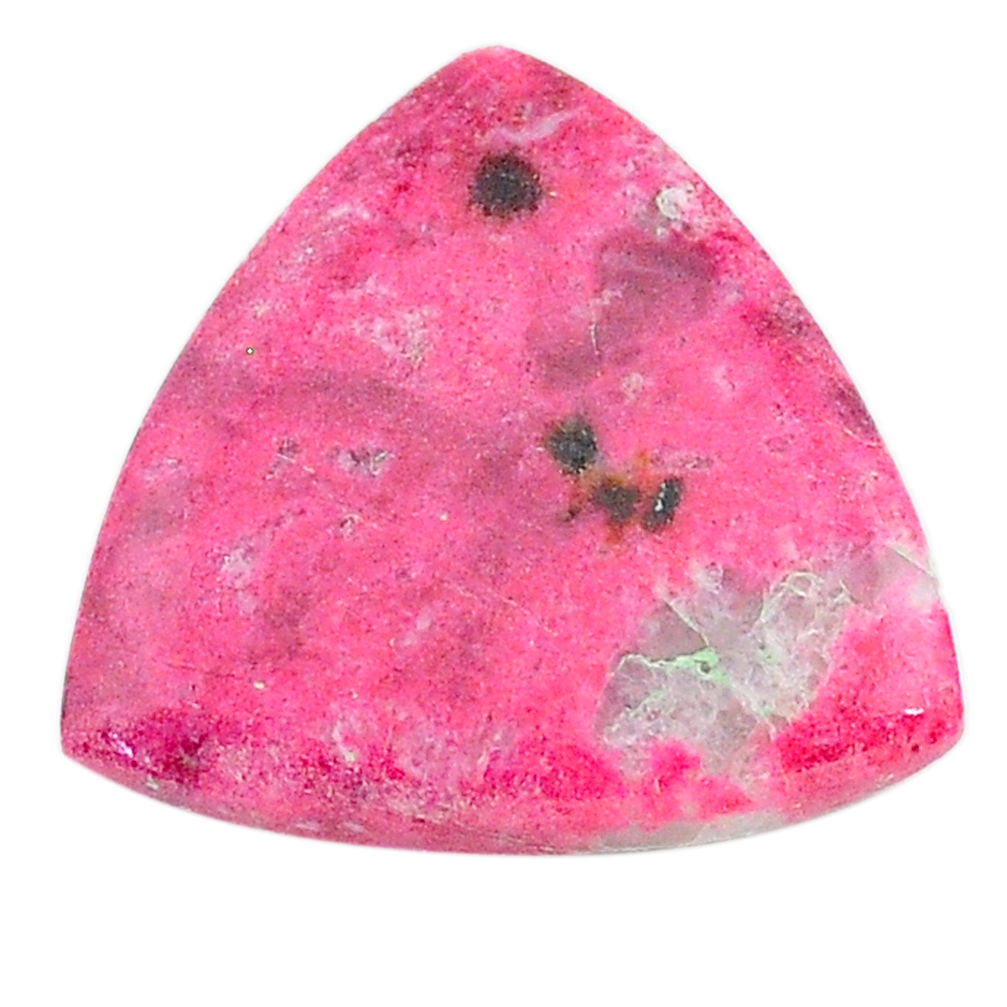 Natural 17.35cts thulite pink cabochon 22x22 mm trillion loose gemstone s24835