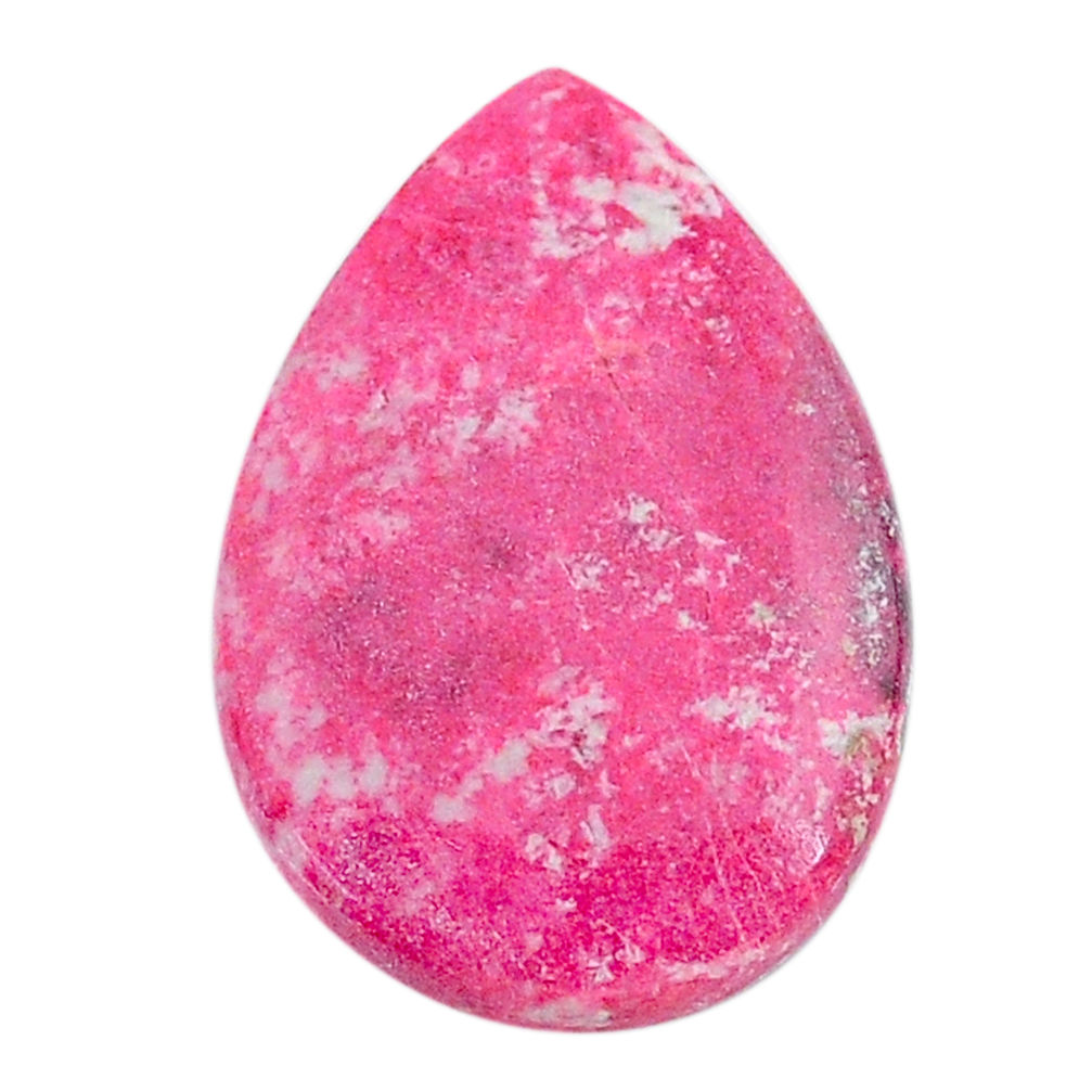 Natural 19.20cts thulite pink cabochon 26x17.5 mm pear loose gemstone s24832