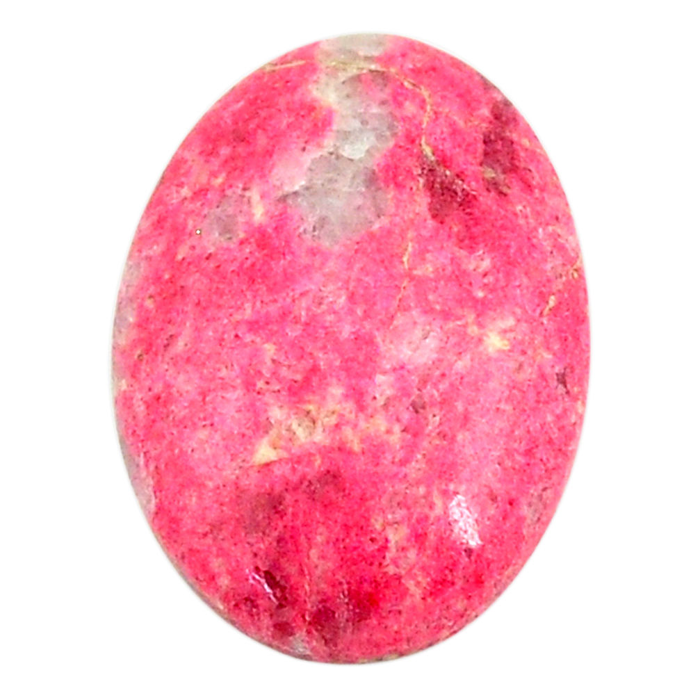Natural 23.45cts thulite pink cabochon 26x18 mm oval loose gemstone s22245