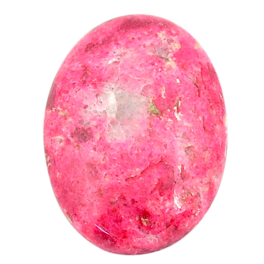 Natural 24.35cts thulite pink cabochon 26x18 mm oval loose gemstone s22246