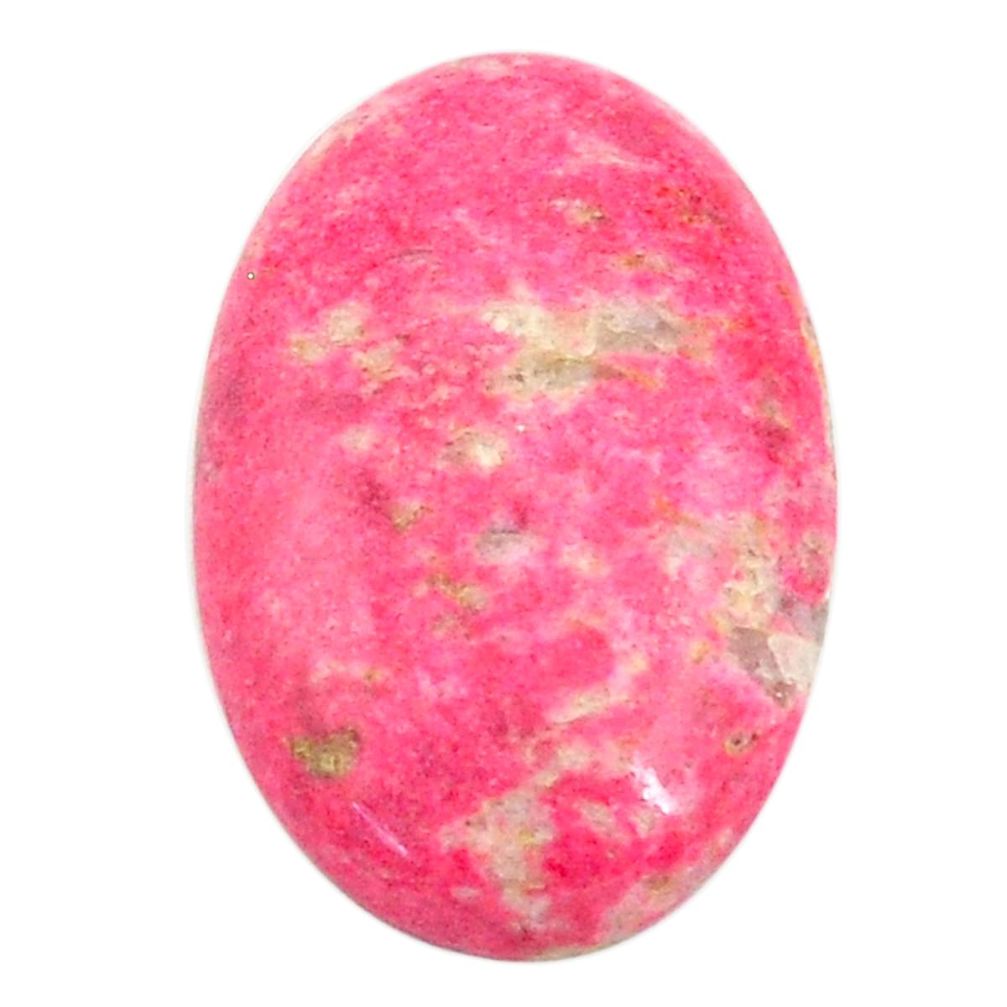 Natural 30.10cts thulite pink cabochon 29x18.5 mm oval loose gemstone s22243