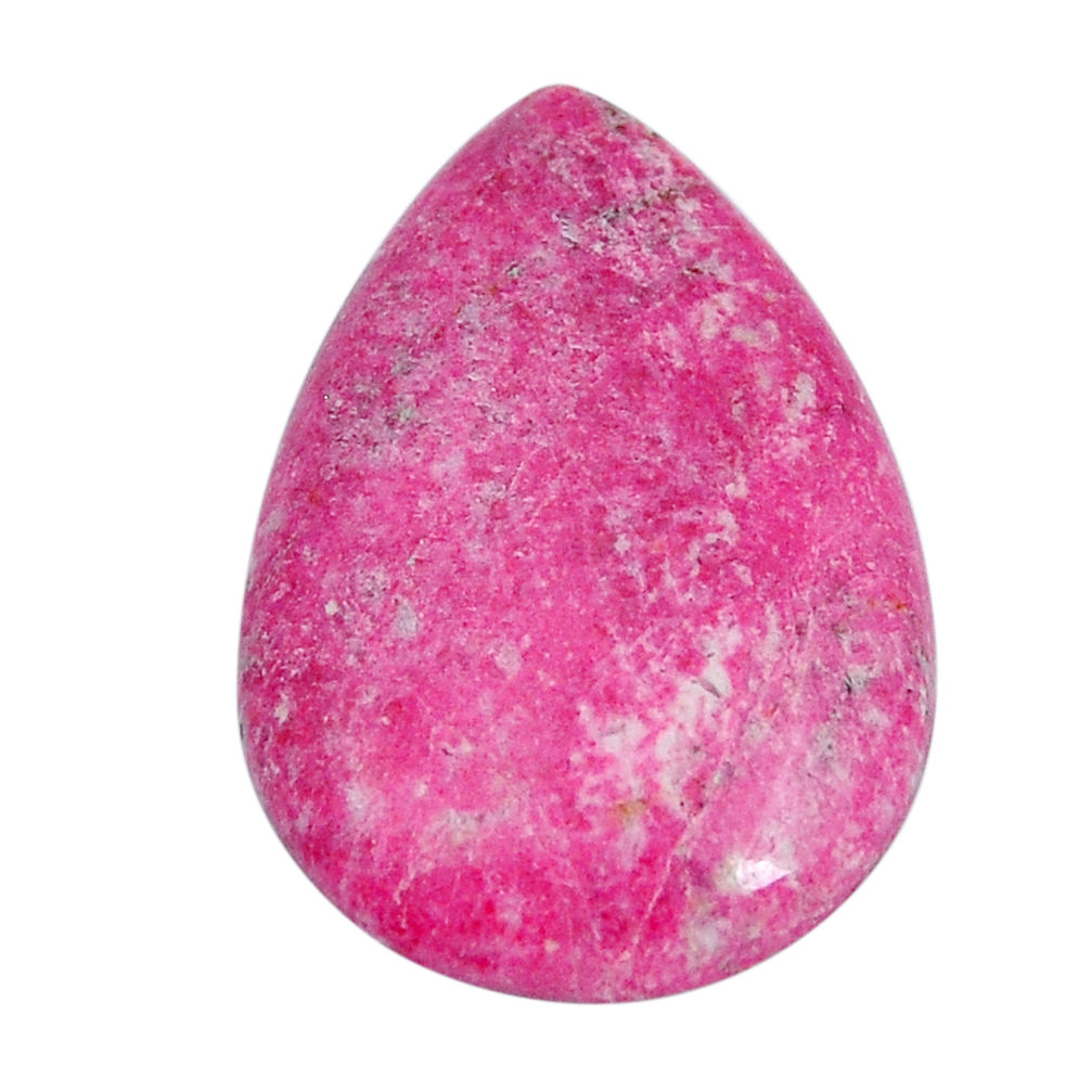 Natural 37.40cts thulite pink cabochon 35x23.5 mm pear loose gemstone s29578