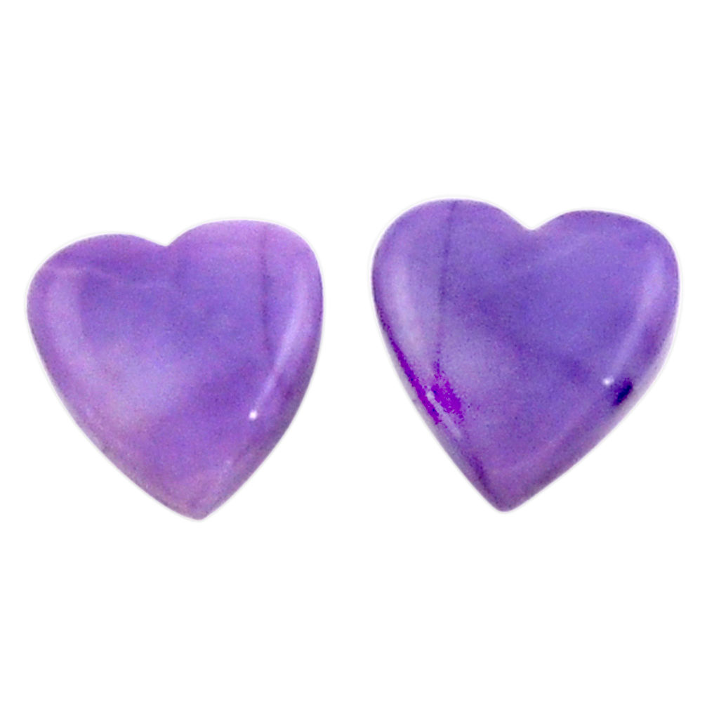 Natural 7.40cts tiffany stone purple 12x11.5 mm heart pair loose gemstone s18906