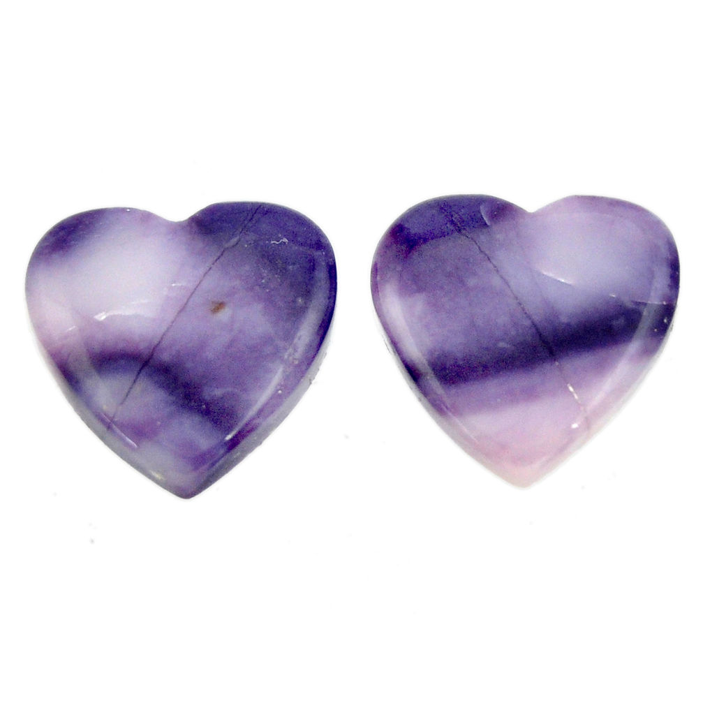 Natural 13.45cts tiffany stone purple 16x15.5 mm loose pair gemstone s16895