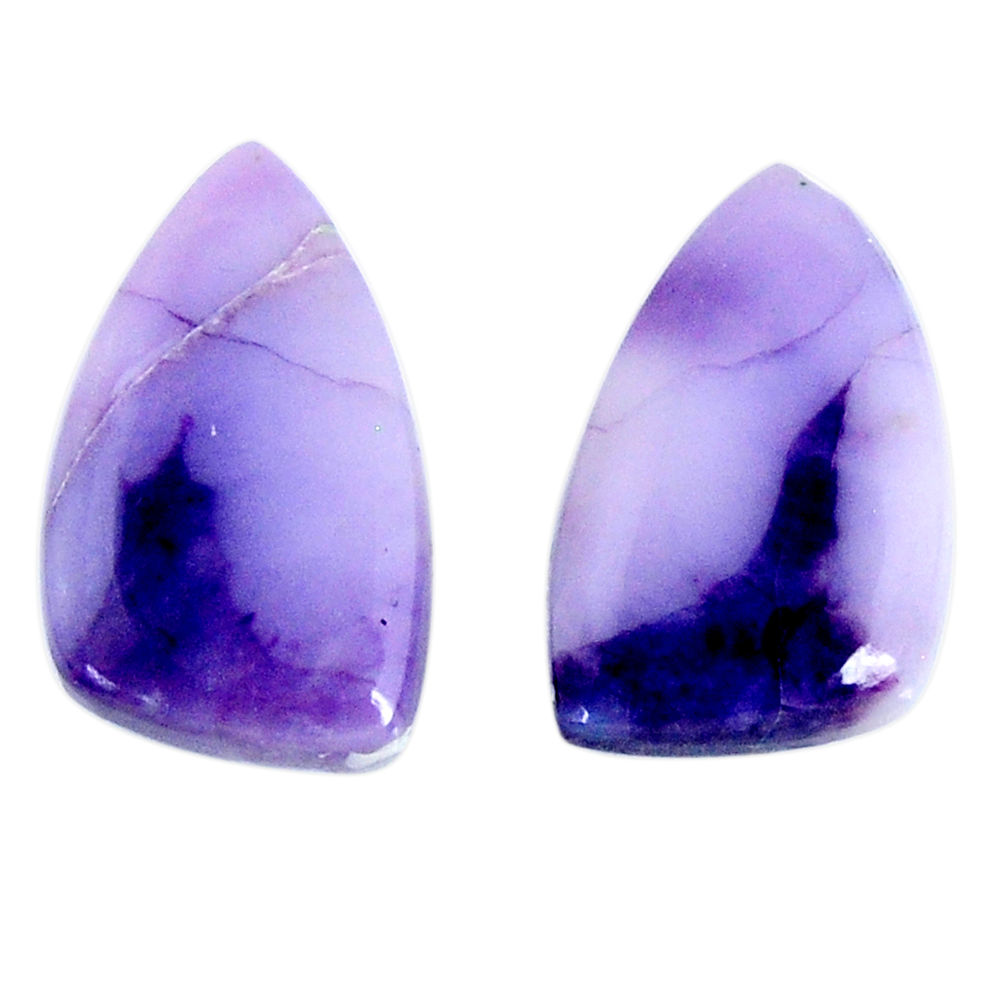 Natural 11.25cts tiffany stone purple 18x11 mm fancy pair loose gemstone s19559