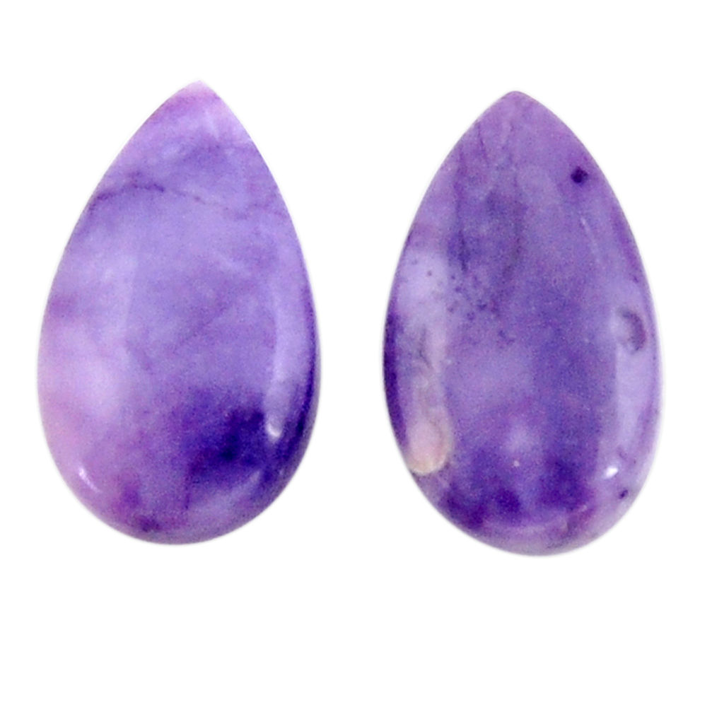 Natural 12.40cts tiffany stone purple 20x11 mm pair loose gemstone s18915