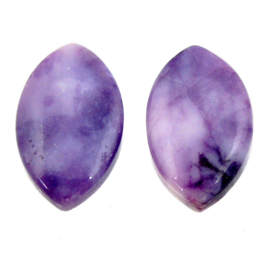 Natural 14.45cts tiffany stone purple 20x12 mm loose pair gemstone s16891