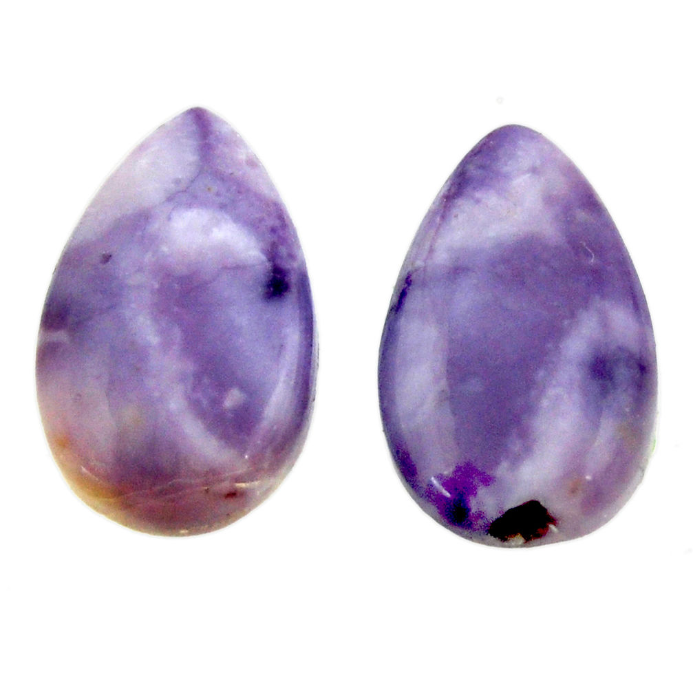 Natural 14.45cts tiffany stone purple 20x12 mm loose pair gemstone s16905