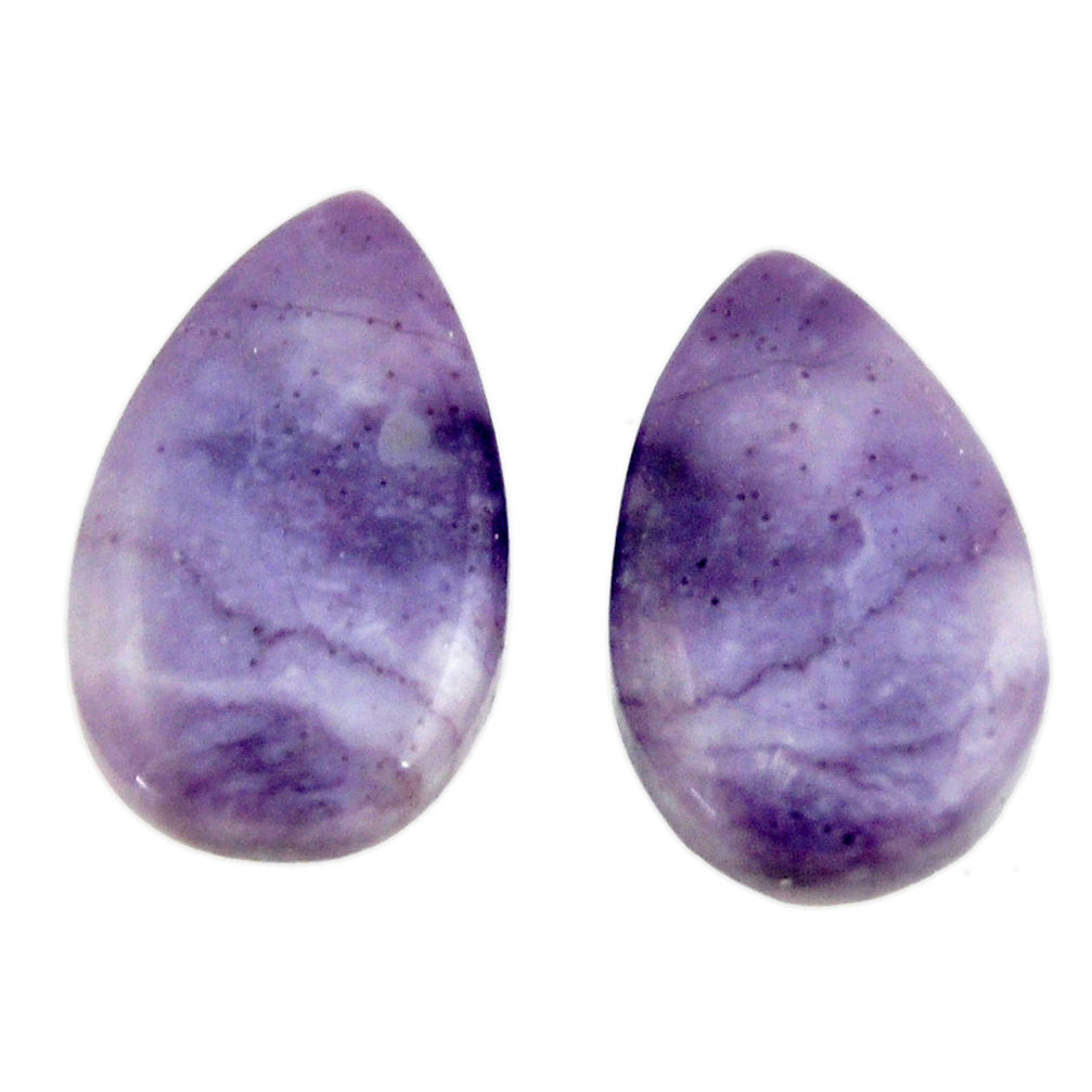Natural 12.40cts tiffany stone purple 20x12 mm loose pair gemstone s16908
