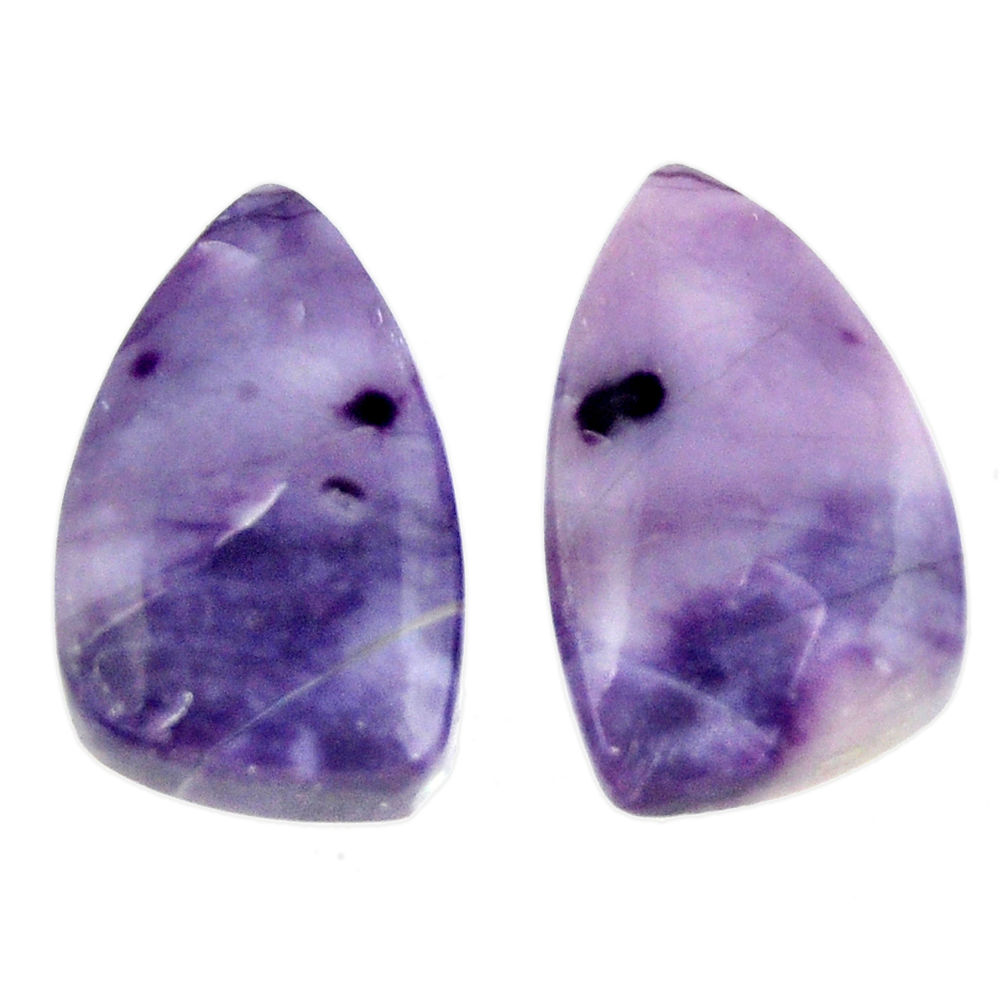Natural 16.30cts tiffany stone purple 20x12 mm loose pair gemstone s16915