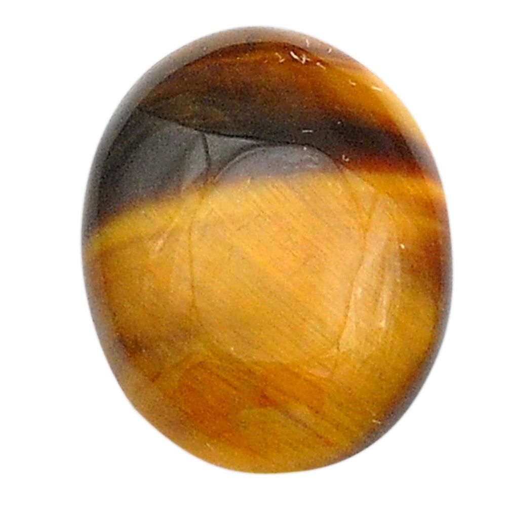 Natural 15.30cts tiger's eye brown cabochon 20x15 mm oval loose gemstone s27972