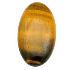 Natural 15.05cts tiger's eye brown cabochon 25x13.5mm oval loose gemstone s27976