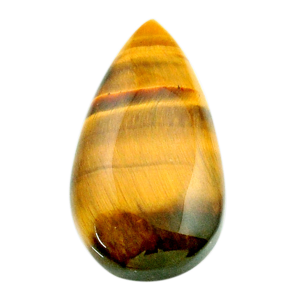 Natural 12.85cts tiger's eye cabochon 23.5x13 mm pear loose gemstone s27264