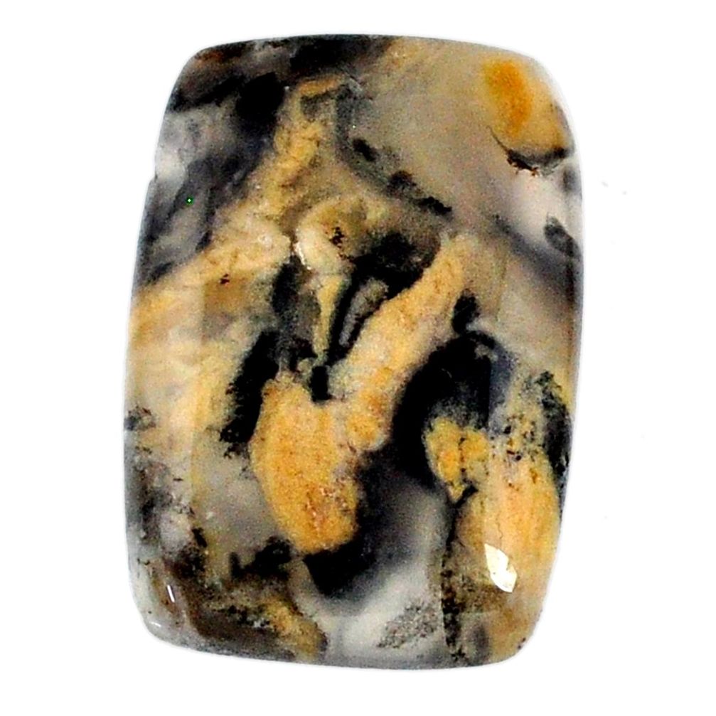 Natural 17.10cts tiger dendritic opal yellow 22.5x15 mm loose gemstone s20279