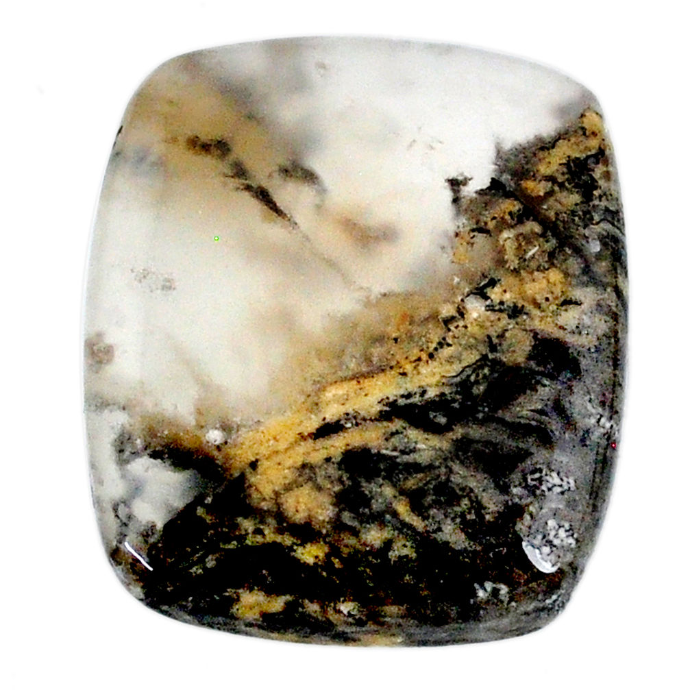 Natural 26.30cts tiger dendritic opal yellow 25x21 mm loose gemstone s20280