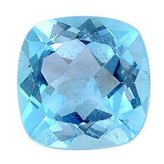 Natural 15.40cts topaz blue faceted 13.5x13.5 mm cushion loose gemstone s27998